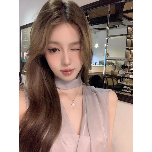 【蜜桃茶】釣系歐尼 鋯石十字架項鍊女款吊墜輕奢小衆鎖骨鍊頸鏈 【蜜桃茶】釣系歐尼 鋯石十字架項鍊女款吊墜輕奢小衆鎖骨鍊頸鏈