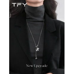 馬上有錢小馬吊墜毛衣鏈女秋冬季毛衣配飾項鍊輕奢高級感氣質大氣