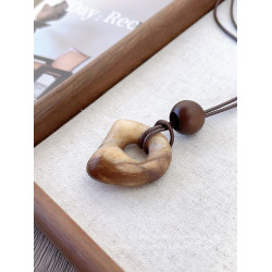 NANYING 復古民族風不規則暈染圓環項鍊長款毛衣鏈老錢風吊墜簡約