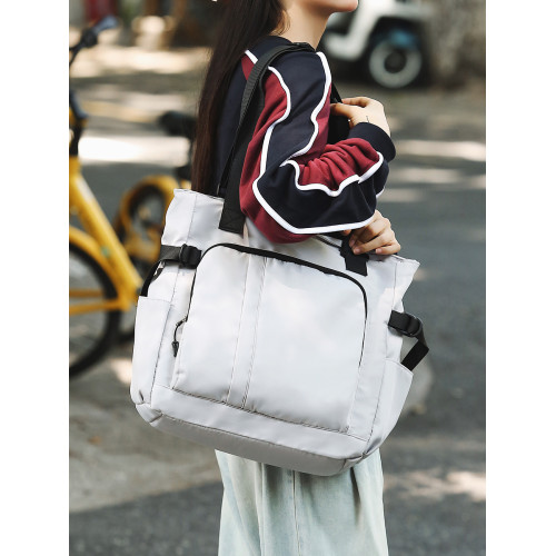 單肩包男潮牌機能通勤托特包大容量手提健身包乾濕分離學生補課包