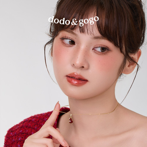 DODOGOGO雙面葫蘆項鍊女款輕奢小衆鎖骨鍊紅色毛衣鏈吊墜高級配飾