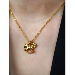 馬上有錢龍鱗碎碎冰搖搖木馬銅錢新中式國風吊墜項鍊鎖骨鍊毛衣鏈