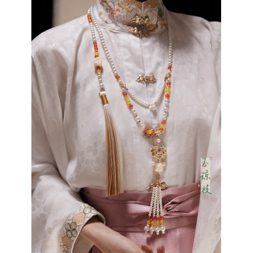 「國潮醒獅」馬面裙瓔珞背雲流蘇串珠項鍊古風新中式國風漢服配飾 「國潮醒獅」馬面裙瓔珞背雲流蘇串珠項鍊古風新中式國風漢服配飾