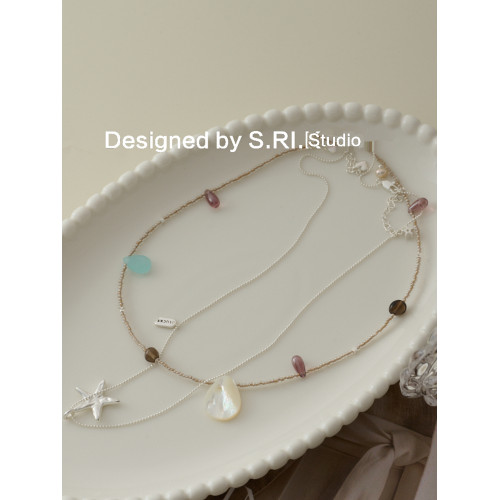 十裡間【星軌】百搭少女小清新淡水珍珠五角星海星項鍊曡戴毛衣鏈 十裡間【星軌】百搭少女小清新淡水珍珠五角星海星項鍊曡戴毛衣鏈