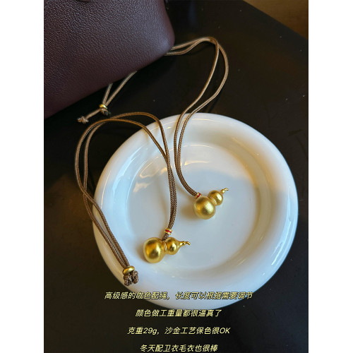 【超值福利款】韋雪 王嘉爾同款 繩子款金色葫蘆項鍊百搭毛衣鏈