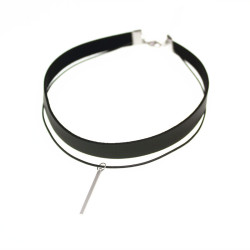 升級2.0 不褪色 I PU皮絨繩雙層choker黑色項圈女百搭簡約短頸帶