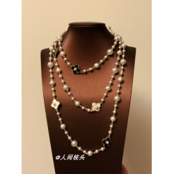 法式小香風珍珠長款毛衣鏈小衆設計高級感項鍊百搭氣質曡戴配飾女