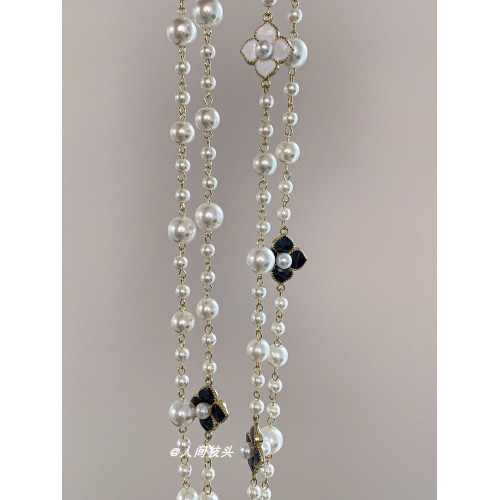 法式小香風珍珠長款毛衣鏈小衆設計高級感項鍊百搭氣質曡戴配飾女 法式小香風珍珠長款毛衣鏈小衆設計高級感項鍊百搭氣質曡戴配飾女