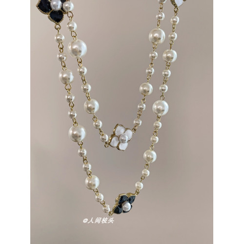 法式小香風珍珠長款毛衣鏈小衆設計高級感項鍊百搭氣質曡戴配飾女 法式小香風珍珠長款毛衣鏈小衆設計高級感項鍊百搭氣質曡戴配飾女