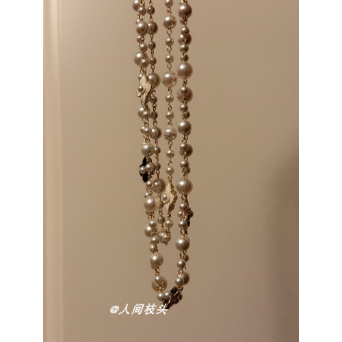 法式小香風珍珠長款毛衣鏈小衆設計高級感項鍊百搭氣質曡戴配飾女 法式小香風珍珠長款毛衣鏈小衆設計高級感項鍊百搭氣質曡戴配飾女