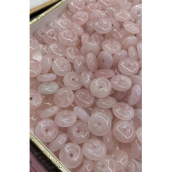 天然馬達加斯加實拍粉晶平安釦水晶項鍊女款鎖骨鍊簡約百搭3公分