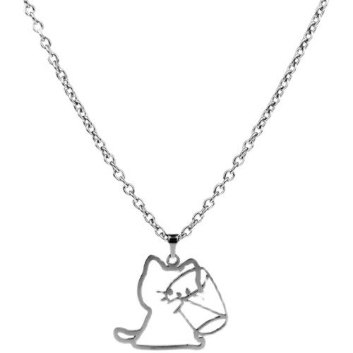 SANDCUP小貓喝水項鍊配飾設計感輕奢小衆女高級ins可愛毛衣鏈飾品