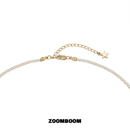 ZOOMBOOM 拉絲海星小米珠珍珠項鍊女氣質星星鎖骨鍊輕奢小衆簡約