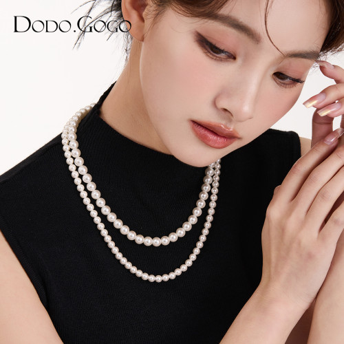 DODOGOGO珍珠項鍊女款高級輕奢毛衣鏈小衆頸鏈新款鎖骨鍊配飾吊墜 DODOGOGO珍珠項鍊女款高級輕奢毛衣鏈小衆頸鏈新款鎖骨鍊配飾吊墜