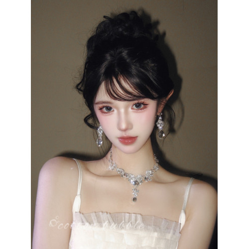 公主生日水滴項鍊耳環套裝輕奢千金晚禮服女新娘高級誇張小衆配飾 公主生日水滴項鍊耳環套裝輕奢千金晚禮服女新娘高級誇張小衆配飾