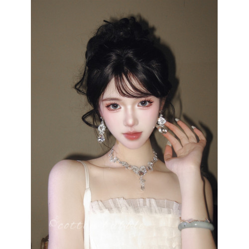 公主生日水滴項鍊耳環套裝輕奢千金晚禮服女新娘高級誇張小衆配飾 公主生日水滴項鍊耳環套裝輕奢千金晚禮服女新娘高級誇張小衆配飾