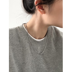 DOUDOUSTORE原創保色雙層花朵路路通小蠻腰項鍊女小衆百搭鎖骨鍊