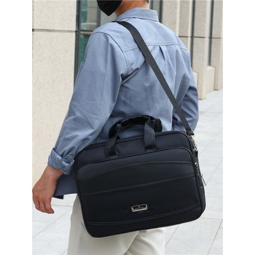 新款男士布包公文包牛津布筆記型電腦包大容量橫款手提業務後後背包潮