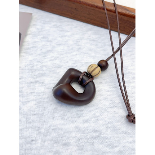 NANYING 項鍊女長款新中式禪意不規則咖色圓環吊墜老錢風毛衣鏈潮