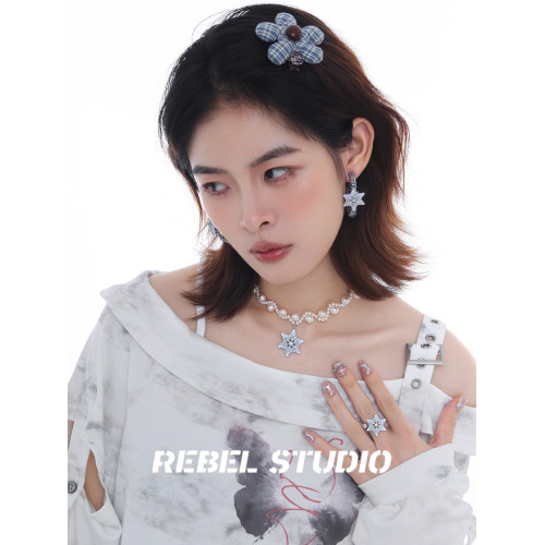 【王櫓傑同款】冰晶雪花珍珠項鍊女原創輕奢高級感秋冬精緻鎖骨鍊