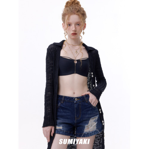 SUMIYAKI 經典美式辣妹多層十字架項鍊Vintage鎖骨鍊