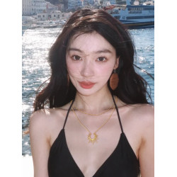 獨特氣質太陽項鍊女小衆輕奢歐美風頸鏈輕奢精緻復古個性百搭配飾