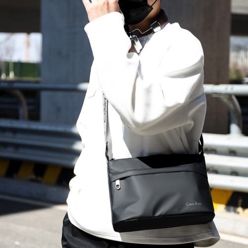 新款男士單肩包休閒大容量時尚斜後後背包多層商務挎包多功能潮酷後後背包