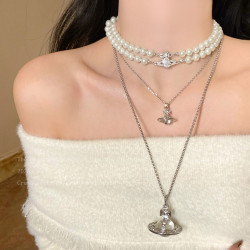 長款立體土星項鍊女2026新款輕奢小衆高級感鎖骨鍊時尚曡戴配飾品