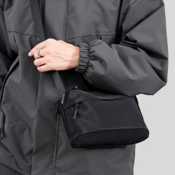 單肩包男斜後後背包男女通用帆布小包高級感牛津布大容量防水休閒男包