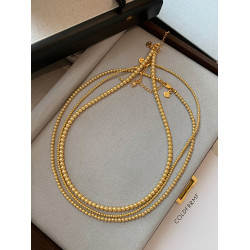 3mm極細baby金色小米珍珠項鍊女高級毛衣鏈輕奢小衆2026新款頸鏈