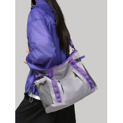 潮牌斜後後背包男生機能單肩托特包女大容量手提旅行包學生手拎補課包