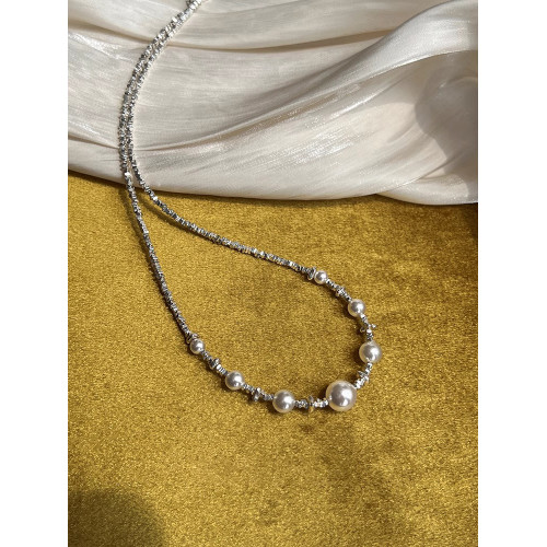 碎銀幾兩滿天星珍珠項鍊女2026新款爆款高級感時尚鎖骨鍊輕奢頸鏈