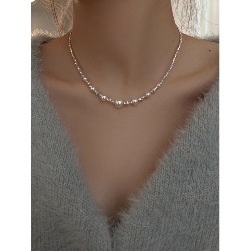 碎銀幾兩滿天星珍珠項鍊女2026新款爆款高級感時尚鎖骨鍊輕奢頸鏈