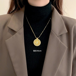 長款項鍊素鏈可穿吊墜金色鈦鋼蛇骨鏈不掉色針式萬能鏈毛衣鏈掛繩