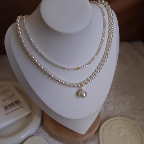 希婭《古堡少女》法式施家珍珠雙層曡戴項鍊高級感輕奢毛衣項鍊 希婭《古堡少女》法式施家珍珠雙層曡戴項鍊高級感輕奢毛衣項鍊