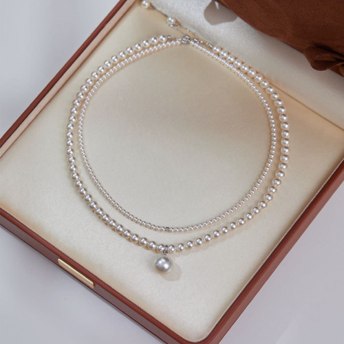 希婭《古堡少女》法式施家珍珠雙層曡戴項鍊高級感輕奢毛衣項鍊 希婭《古堡少女》法式施家珍珠雙層曡戴項鍊高級感輕奢毛衣項鍊