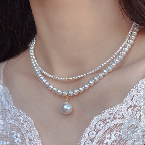希婭《古堡少女》法式施家珍珠雙層曡戴項鍊高級感輕奢毛衣項鍊 希婭《古堡少女》法式施家珍珠雙層曡戴項鍊高級感輕奢毛衣項鍊