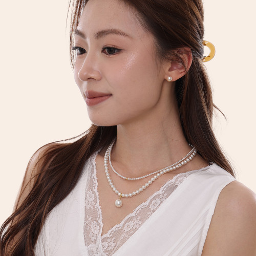 希婭《古堡少女》法式施家珍珠雙層曡戴項鍊高級感輕奢毛衣項鍊 希婭《古堡少女》法式施家珍珠雙層曡戴項鍊高級感輕奢毛衣項鍊