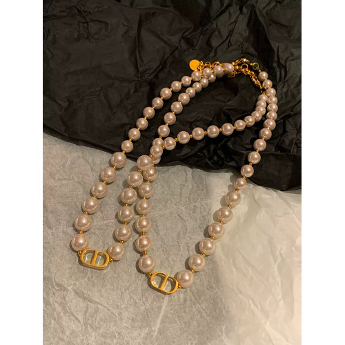 DICD/D家字母大珍珠項鍊女輕奢小衆設計復古氣質高級感鎖骨鍊頸鏈