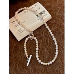 赫本風長款施家華子OT釦珍珠項鍊女2026新款高級感輕奢鎖骨毛衣鏈