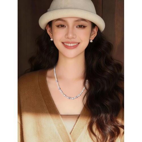 赫本風長款施家華子OT釦珍珠項鍊女2026新款高級感輕奢鎖骨毛衣鏈