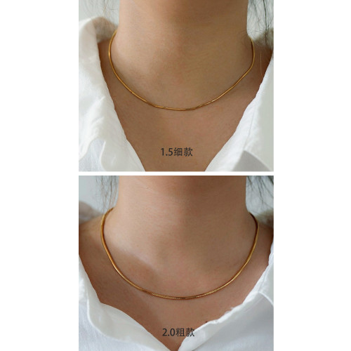 八角蛇骨鏈金銀色項鍊百搭潮流女士基礎款素鏈曡戴鎖骨鍊粗細男款 八角蛇骨鏈金銀色項鍊百搭潮流女士基礎款素鏈曡戴鎖骨鍊粗細男款
