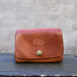 製道手工重油脂加厚頭層牛皮重工真皮手拿卡包錢包收納包