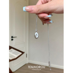 洗澡不掉色“八芒星咖啡豆”點鑽拉絲雙面吊墜項鍊女鎖骨鍊毛衣鏈