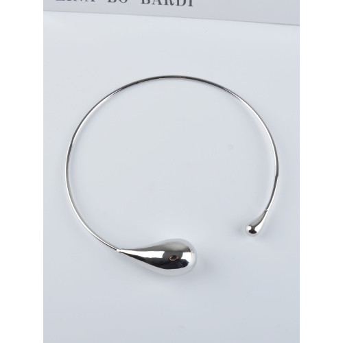 韓國小衆設計金屬極簡時髦水滴狀項圈金色銀色高級感choker頸鏈