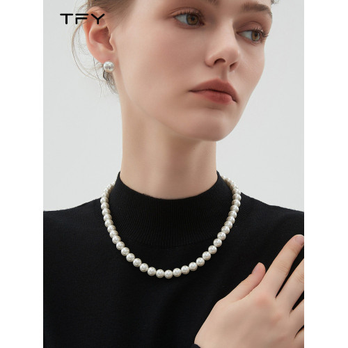 施家正圓珍珠項鍊女小衆高級感鎖骨鍊2026新款輕奢氣質過年頸鏈