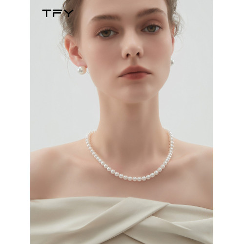 施家正圓珍珠項鍊女小衆高級感鎖骨鍊2026新款輕奢氣質過年頸鏈