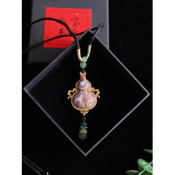 飛天系列葫蘆掛墜 非遺宋錦真絲項鍊小飾品百搭小衆高級感配飾女