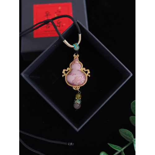 飛天系列葫蘆掛墜 非遺宋錦真絲項鍊小飾品百搭小衆高級感配飾女