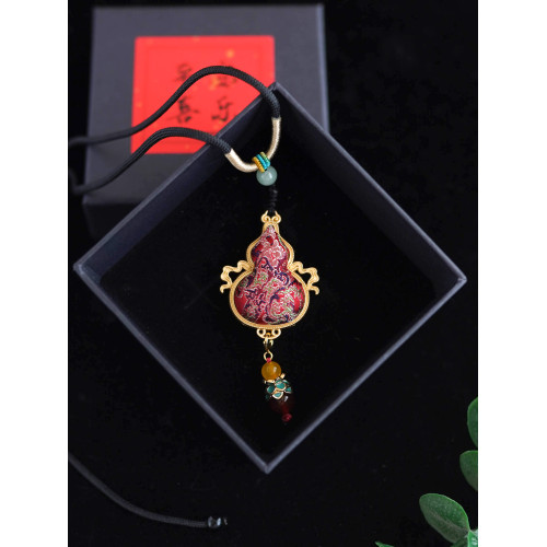 飛天系列葫蘆掛墜 非遺宋錦真絲項鍊小飾品百搭小衆高級感配飾女